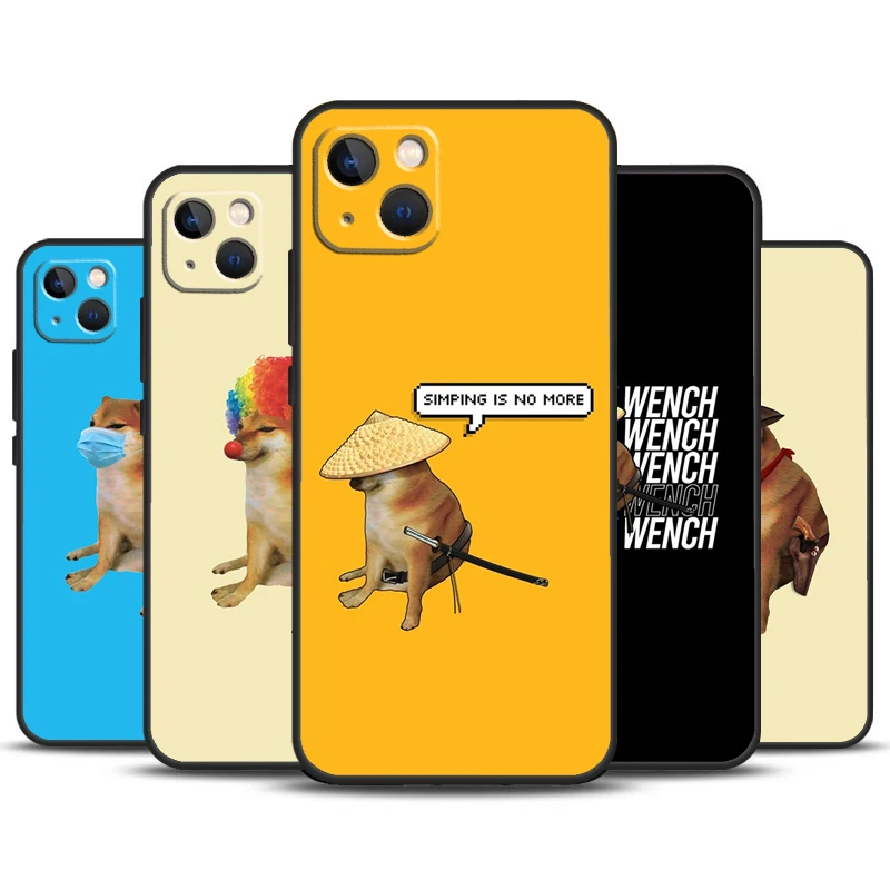 Cheems Shiba Inu Doge Meme Phone Case For iPhone 11 12 13 14 16 15 Pro Max Mini 7 8 Plus X XR XS Max Bumper Cases Cover