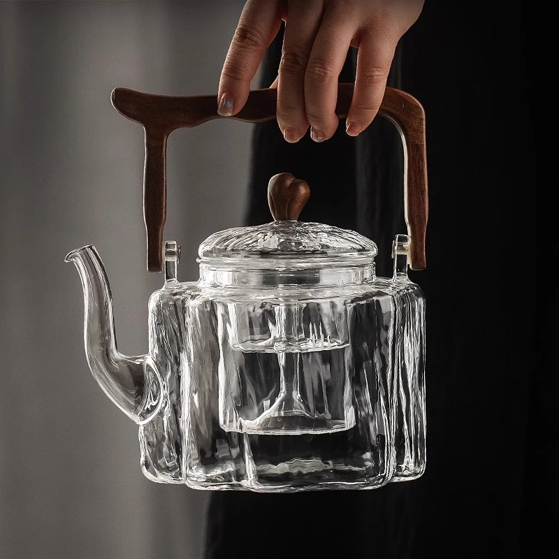 

Old-fashioned hammer-pattern beam pot set, special teapot for tea brewing around the stove, Chinese tea brewer