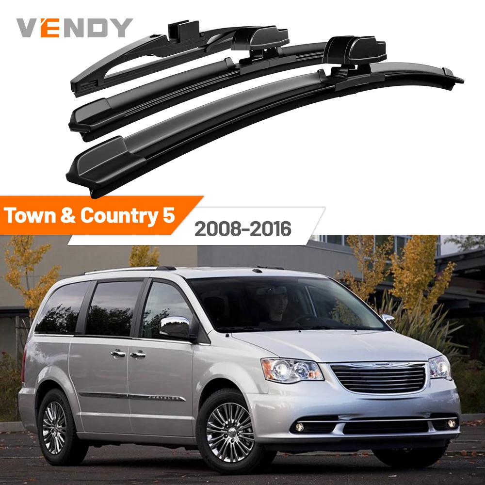 

For Chrysler Town Country 5 2008-2016 2009 2010 2011 2012 2013 Front & Rear Windshield Wiper Blades Windscreen Wipers Set