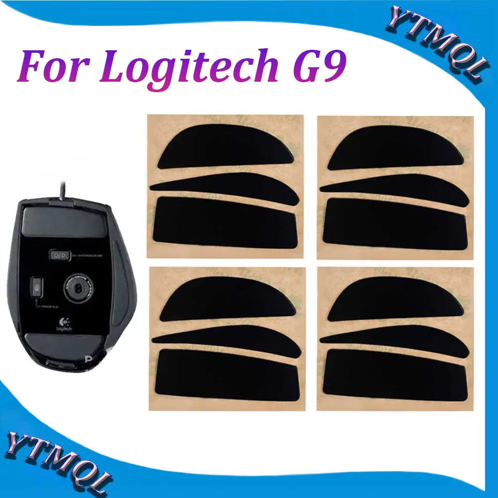 2-10Set Mouse Feet Skates Pads For Logitech G9 G9X wireless Mouse White Black Anti skid sticker replacement connector