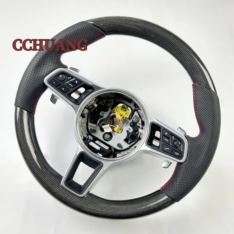 Custom Carbon Fiber Steering Wheel for 2026 For Porsche Panamera Cayenne Macan 718 911 918 Taycan Boxster carrera 987 997 991