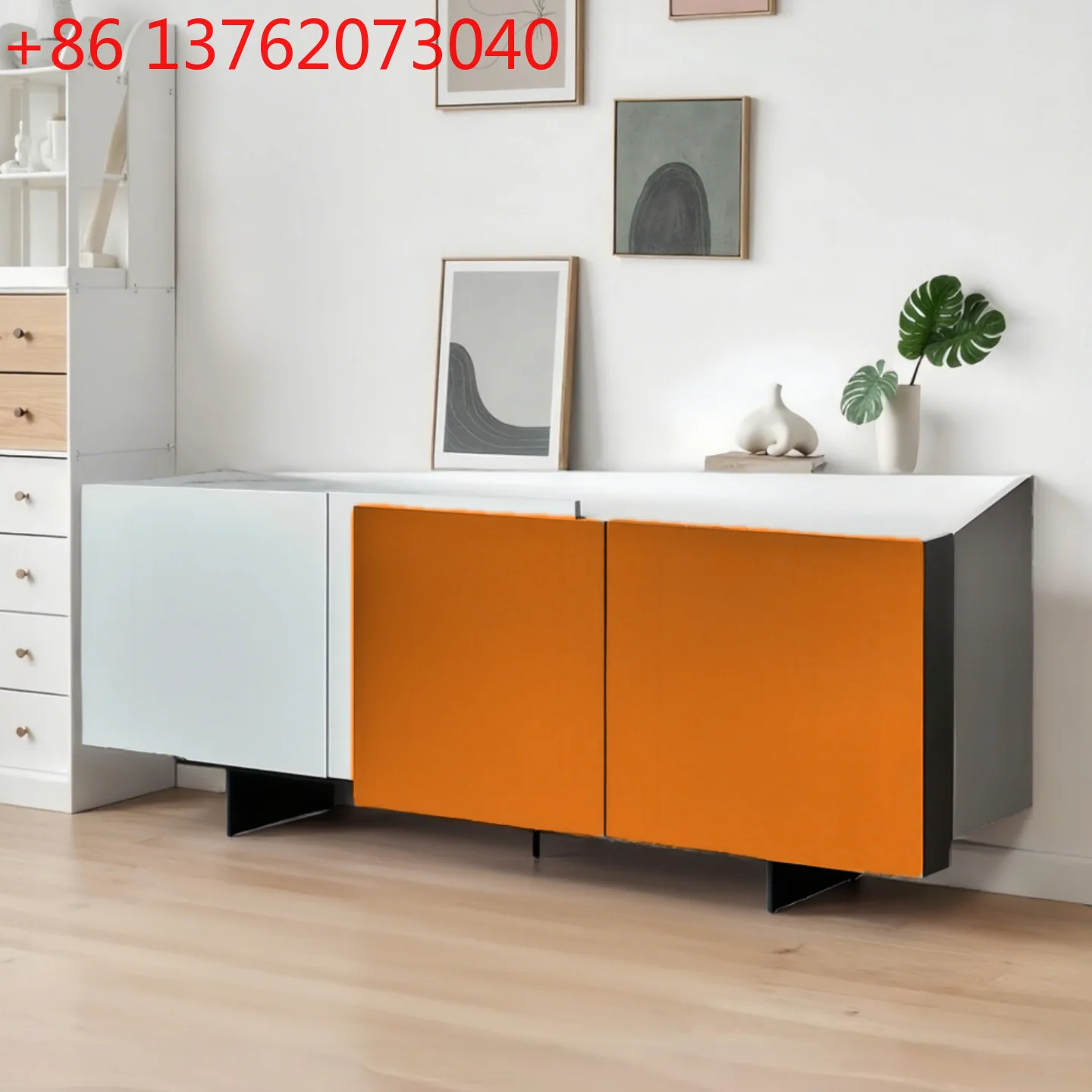 Simple and modern Nordic storage side cabinet multi-color piano paint porch cabinet