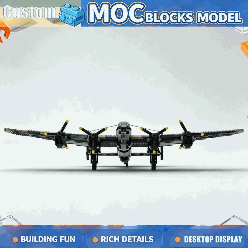 2855Pcs 1 35 Scale Four Engine Aircraft Building Blocks Detailed Propeller Plane Model DIY Assembly Set Collection Display Gift