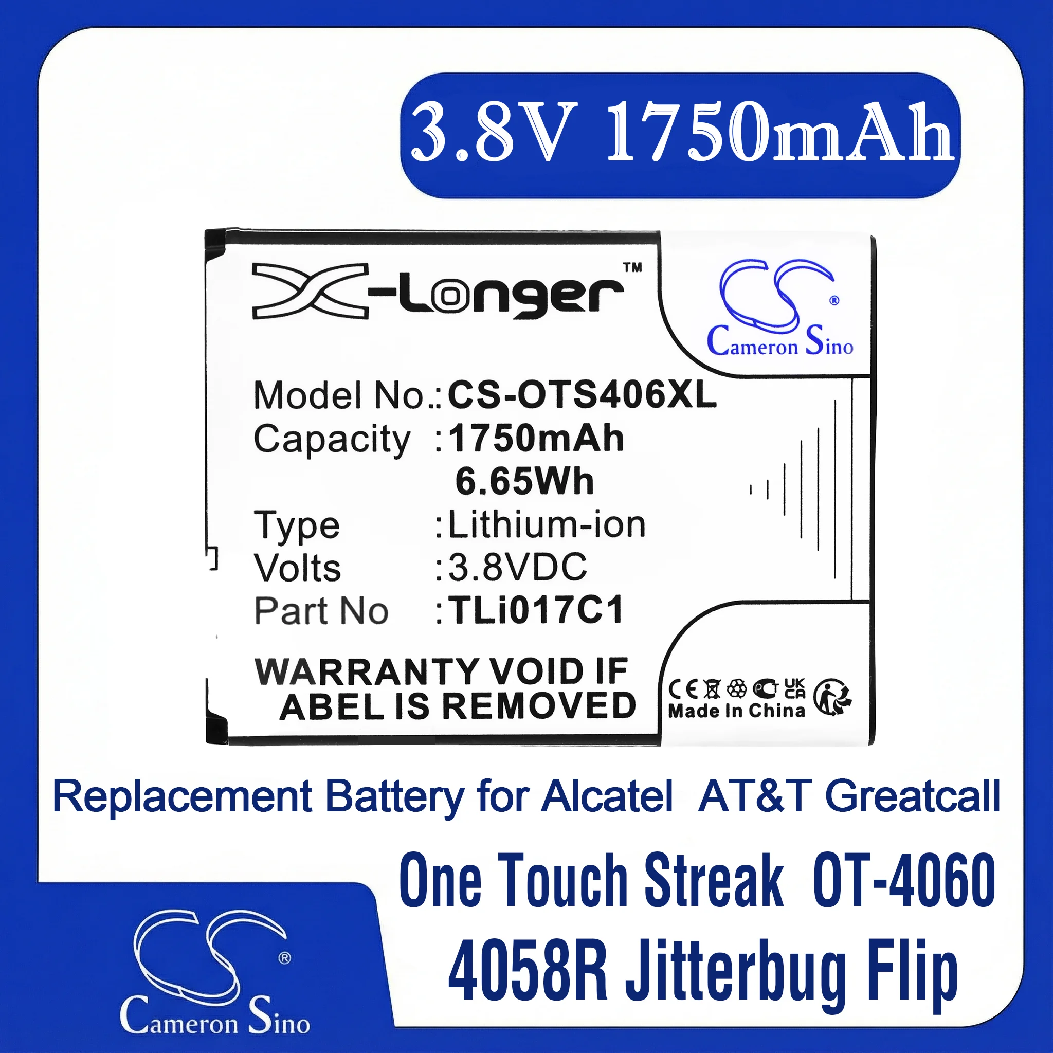 

Cameron Sino TLi017C1 TLi017C7 Battery for Alcatel One Touch Pop 3 4.5, Fit AT&T TCL GreatCall
