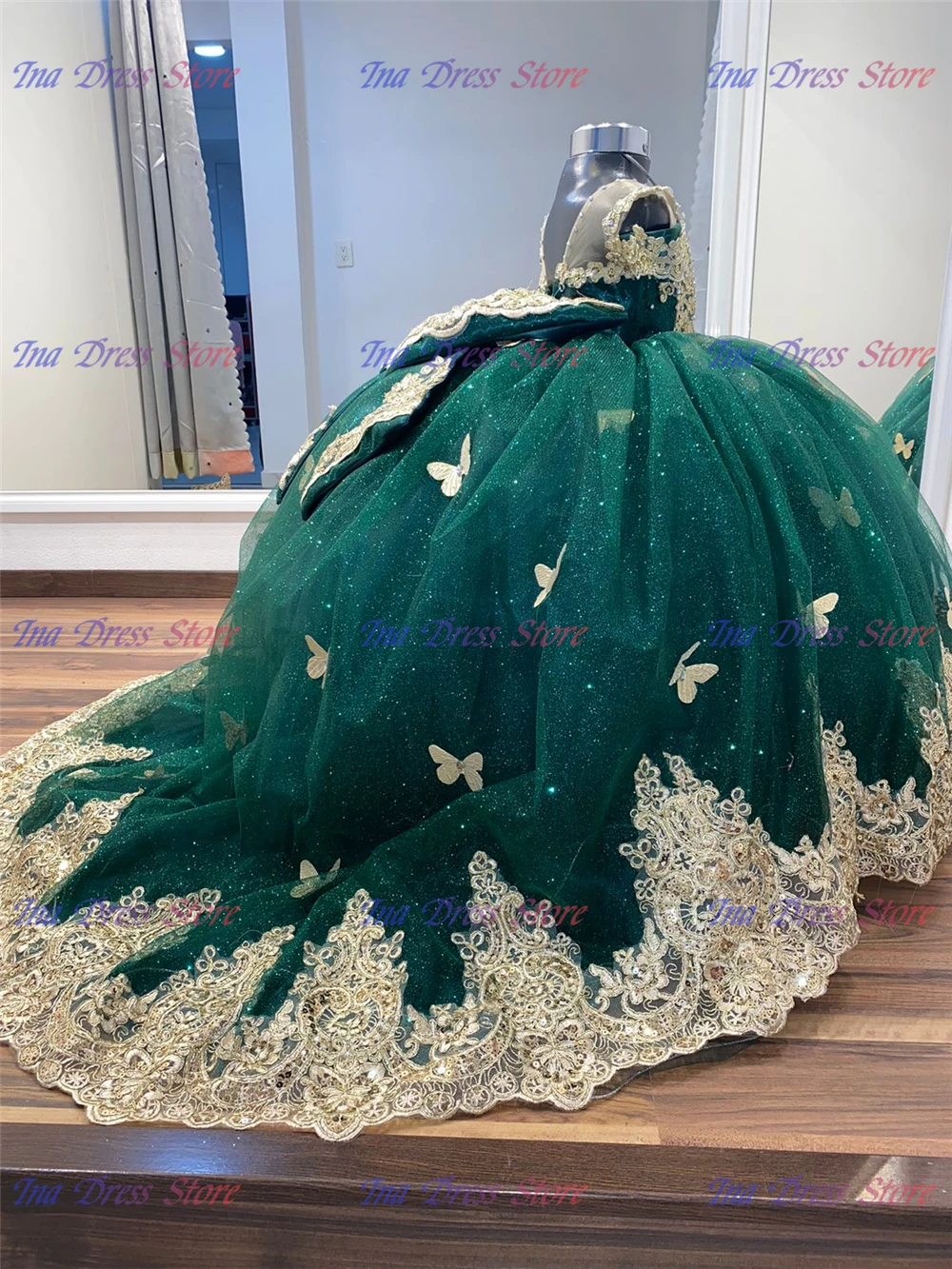

Quality Elegant Green Flower Girl Dress Tulle Fluffy With Exquisite Applique For Little Princess Birthday Party Evening Gown