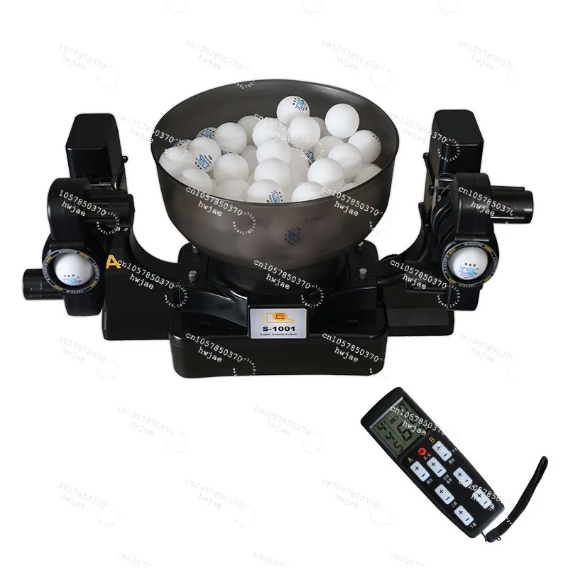S-1001 Double Head Automatic Table Tennis Service Machine, Multi-rotation Multi-drop Point Service Machine Household Trainer