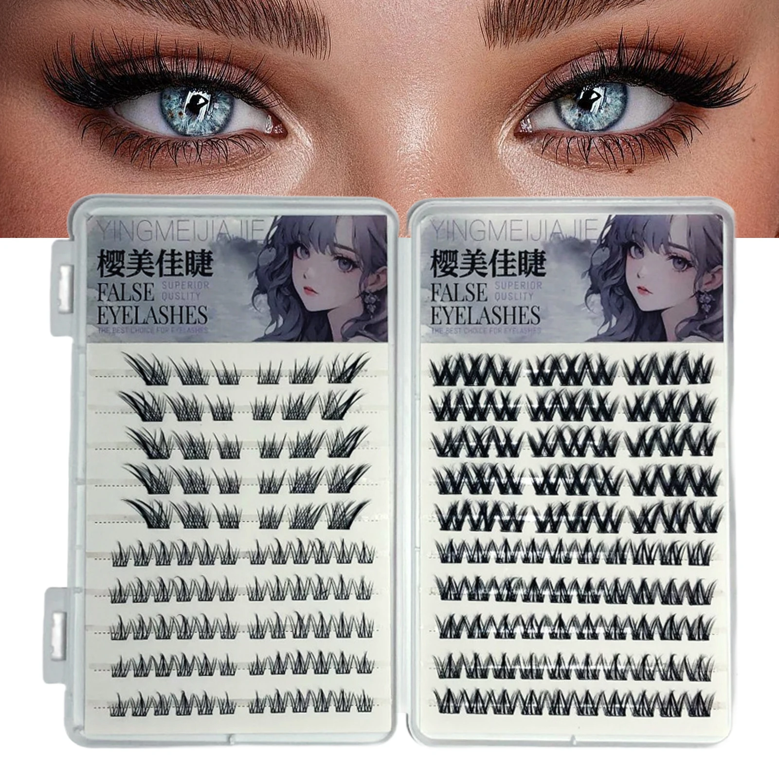 Mix Style Self Adhesive False Eyelashes DIY No Glue Needed Lash Cluster Reusable Glue-free Eyelash Natural Manga Lash Extension
