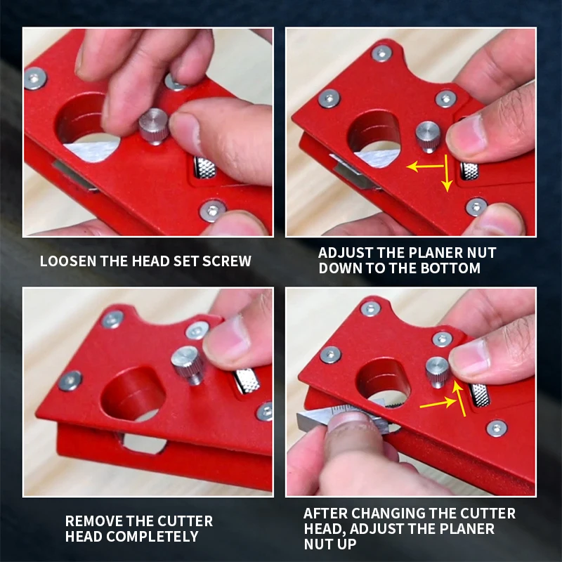 Red Black Chamferring Plane With Backer Woodworking Hand Planer For Quick Edge Planing And Radian Corner Plane Trimming