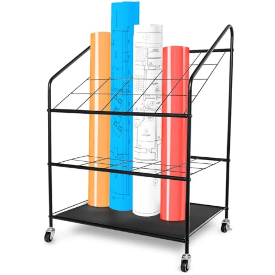 

Blueprint Holder Storage Organizer - Blueprint Storage Rack with 20 Compartments - Blue Print Storage Organizer for Posters Map
