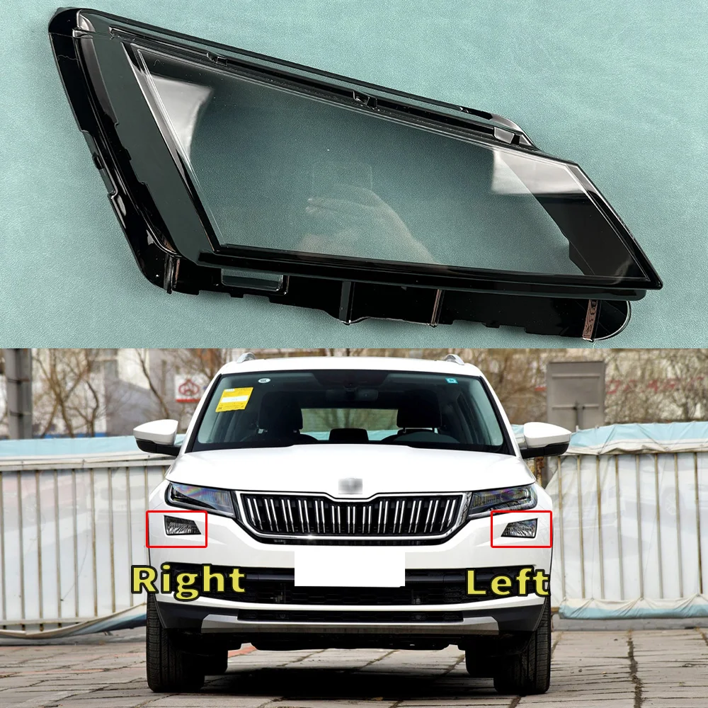 

For Skoda Kodiaq 2017~2021 Headlight Cover Transparent Lampshade Lamp Lens Headlamp Shell Plexiglass Auto Replacement Parts