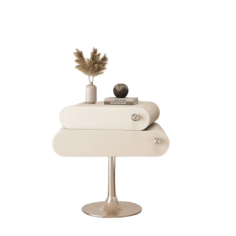 Italian minimalist, creamy bedside table, creative modern Nordic, high-end medieval light luxury