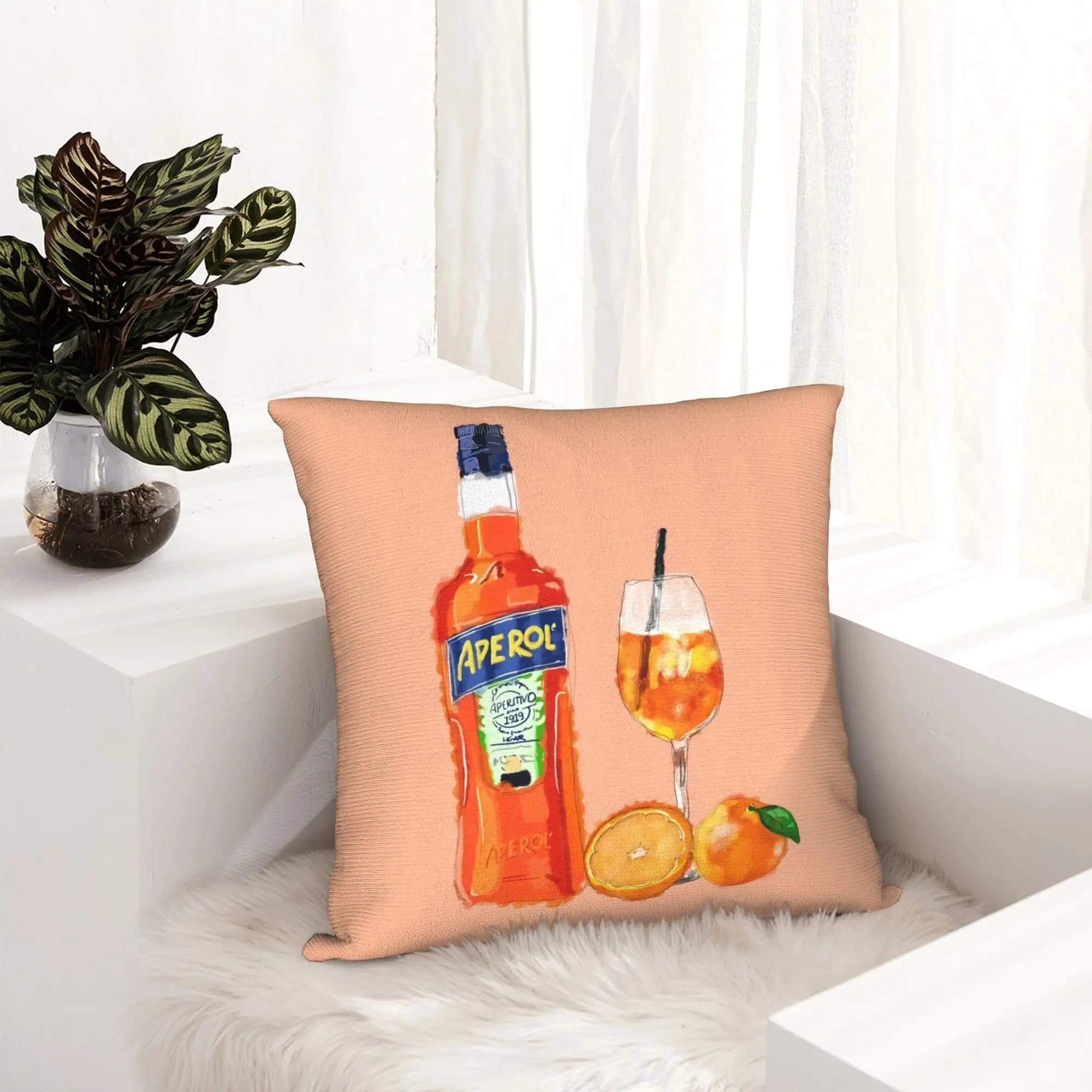 Aperols Spritz Print Nordic Throw Pillow Covers Home Decor Love Drinking Cocktail Cushions for Sofa