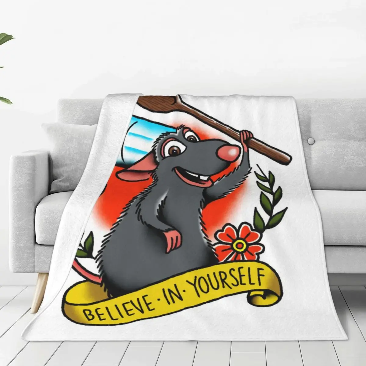 

Custom Ratatouille Remy Blanket Warm Fleece Soft Flannel Throw Blankets for Bedroom Sofa Car Spring Autumn