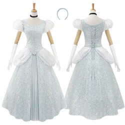 Womens Princess Ball Gown Dress Adult Sandy Cinderella Role-playing Costume Isabella Halloween Masquerade Cosplay Party Costume