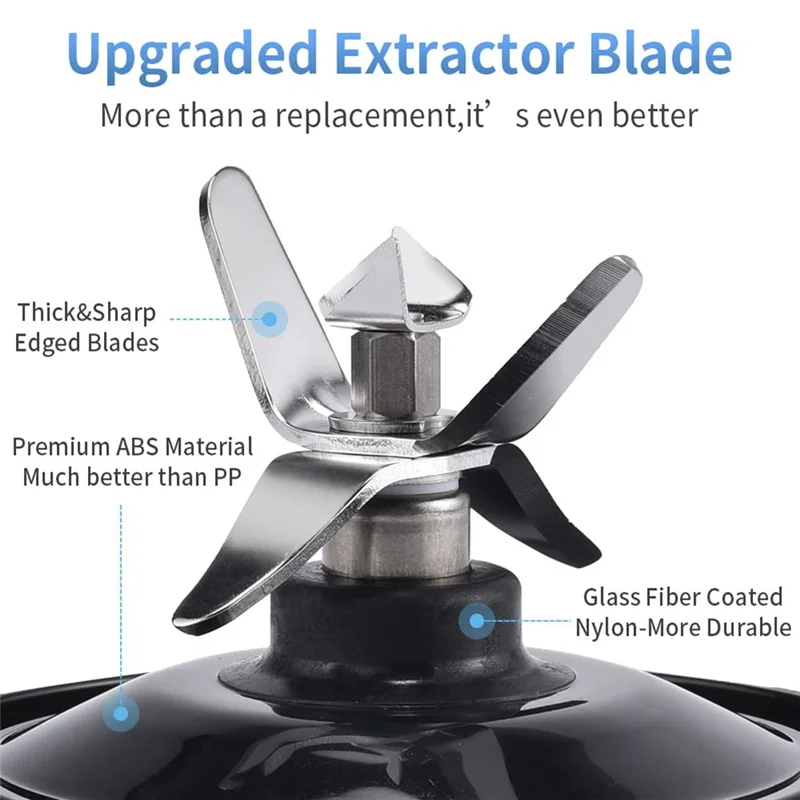 Blender Replacement Parts for ,32Oz&24Oz Cup and with Lids,7 Fins Extractor Blade,for BL480-30 BL483-30