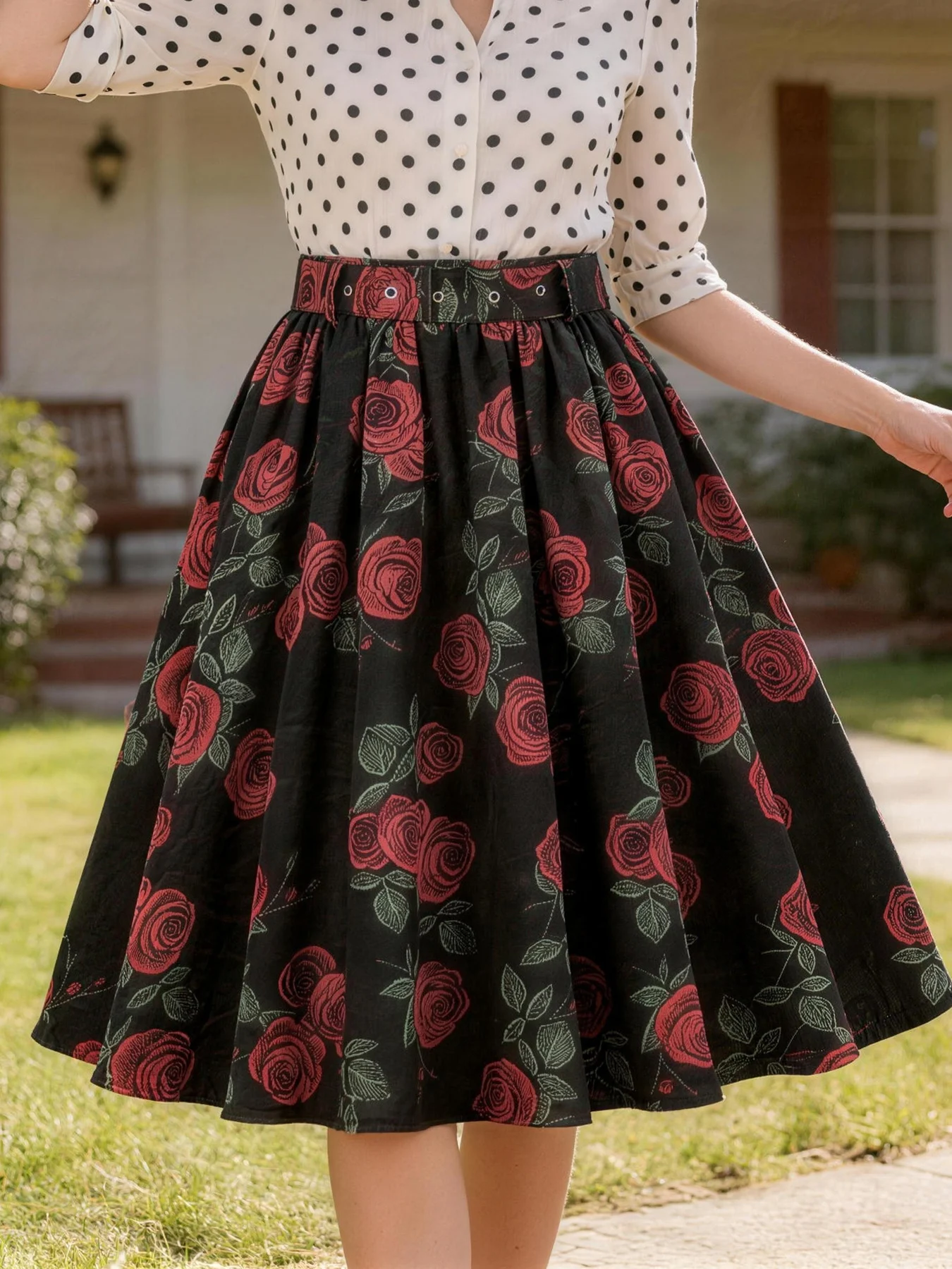 

Женская юбка Tonval с цветочным принтом и поясом, летняя одежда 2026, с эластичной талией, длиной до колена, плиссированная, расклешенная