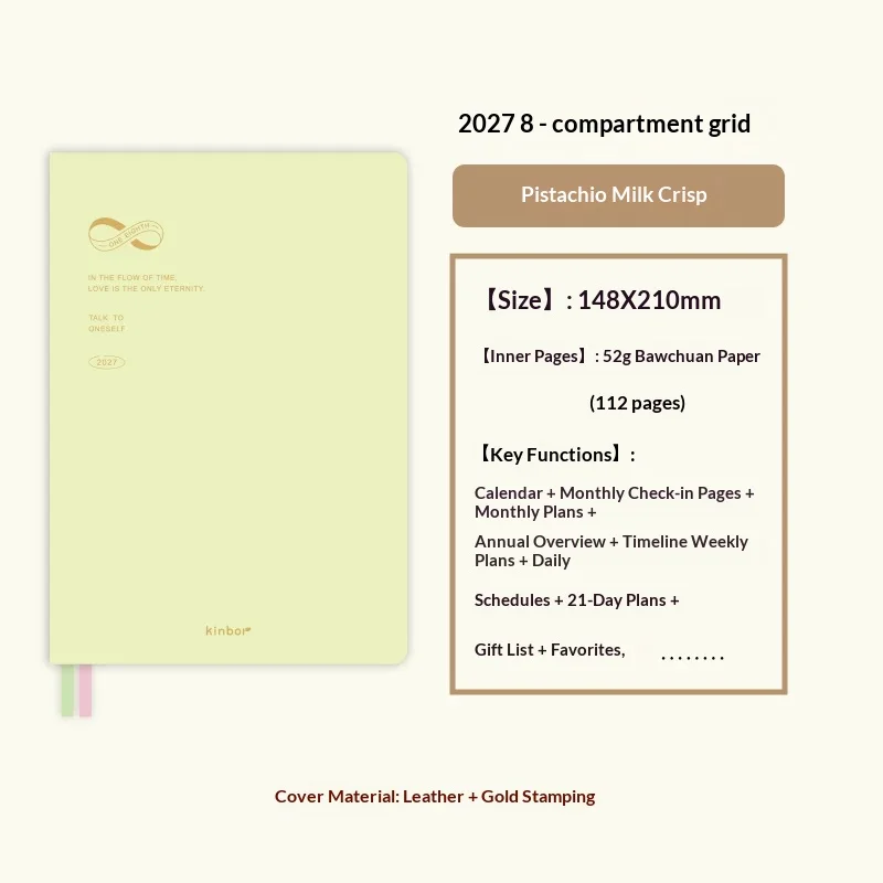 Kinbor 2027 Zeitplan/8-Teiliger A5-Planer, Wochenplaner zur Zeitmanagement-Organisation, Softcover-Notizbuch für tägliche Büroaufgaben