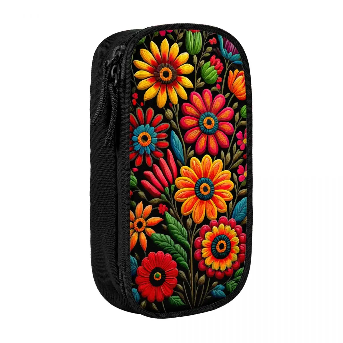 

Custom Colourful Floral Mexican Flowers Cute Pencil Cases Boy Girl Large Capacity Pencil Bag Student School