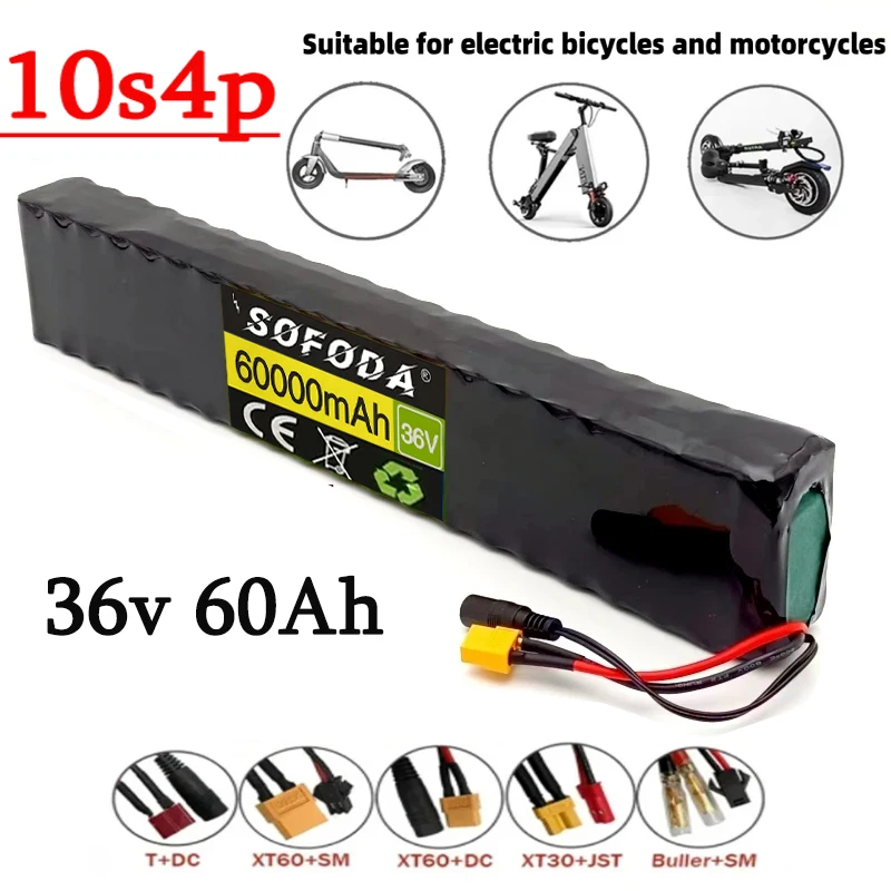 10S4P 36V 60000mAh Electric Scooter Lithium Battery 18650 battery pack 36V 60Ah Electric Scooter Electric Scooter Battery 36v