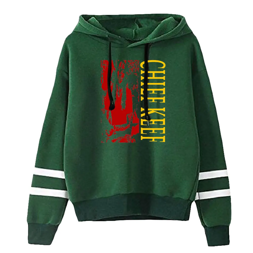 Homens e Mulheres Chefe Keef Merch Hoodie, Unisex, Pocketless, Barras Paralelas, Streetwear de manga, Moletom Hip Hop, Roupas da moda