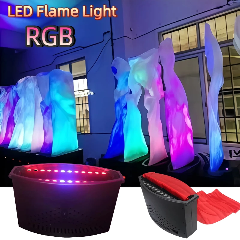 

Outdoor RGB LED Silk Fire Flame Effect Light Remote Control Safe Stage DJ Flame Machine for Haunted House Decoration Party Bar
