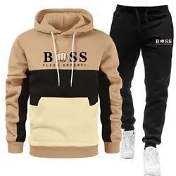 Herren-Sport-Set im europäischen und amerikanischen Stil Frühling und Herbst neue Outdoor-Freizeit mode Herren farblich abgestimmte Hoodie und Hose