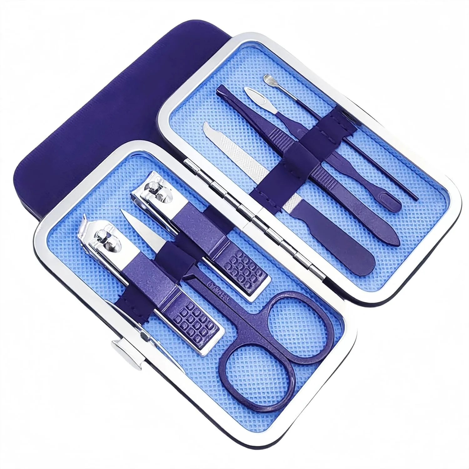 

7pcs Manicure Set, Stainless Steel Nail Clippers Kit, Portable Travel Grooming Tools with Luxurious Case
