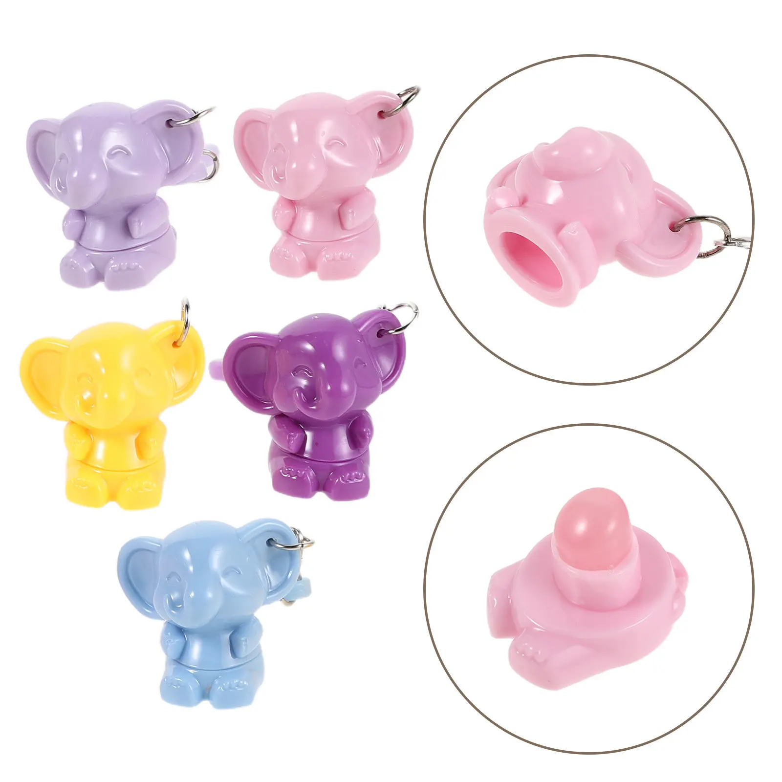 5Pcs Silicone Portable Mini Silicone Lip Brush For School Makeup Pouch Travel Keychain Charm Soft Lipstick Applicator