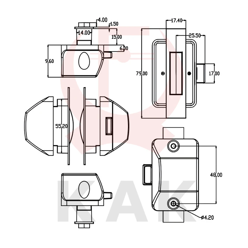 KAK Camper Car Push Button Latch Lock dengan Handle Bar RV Caravan Boat Drawer Cabinet Catch Keyless Locks Furniture Hardware