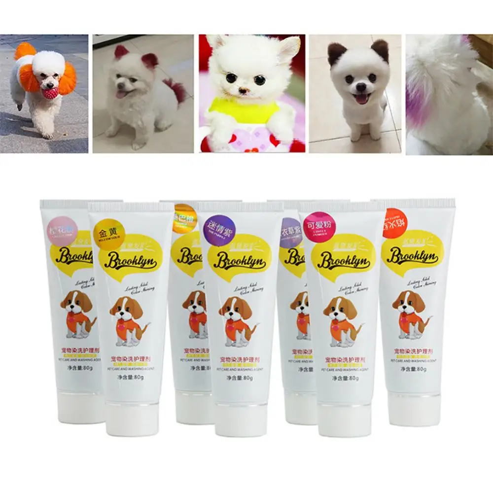 80g Pet Dog Cat Animals Hair Coloring Dyestuffs Dyeing Pigment Agent Supplies