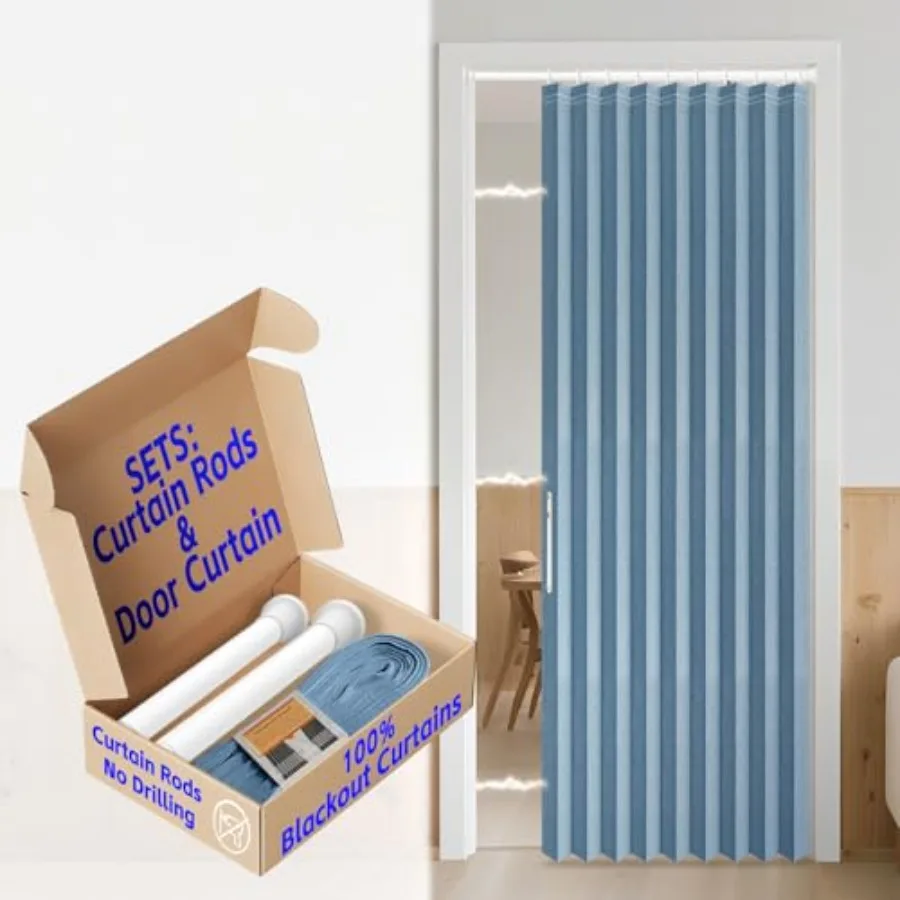 

100% out Closet Door Curtain Privacy Sound Proof Curtains Suitable for Bedroom Living Room Doorway Curtain Sets 1 Pack 44 W x 7