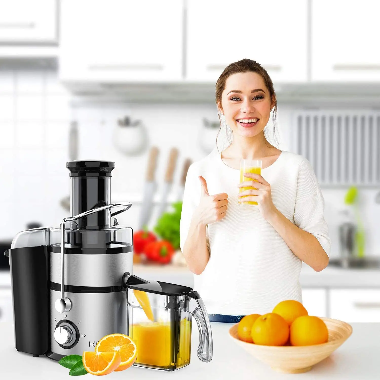 Juice Extractor 100% BPA-Free Centrifugal Juicer Machines Fruits with Extra Large 3inch Feed Chute Filter High Juice Yield