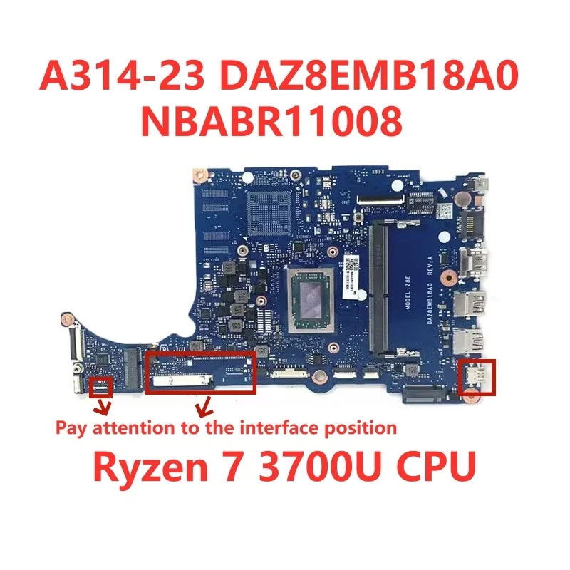 Imagem -05 - Placa-mãe do Portátil para Acer Daz8emb18a0 A31423 Nbhvt11008 Nbhvt1106 Nbabr11003 Nbabr11008 3020e r3 Cpu r7 100 Testado Bom