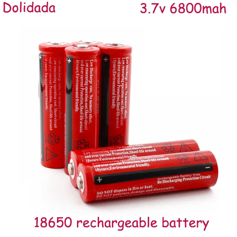 2024 New 18650 Battery 3.7v 6800mah Rechargeable Lithium-ion Battery for Headlamp Flashlight Lithium Game Console Toys Battery