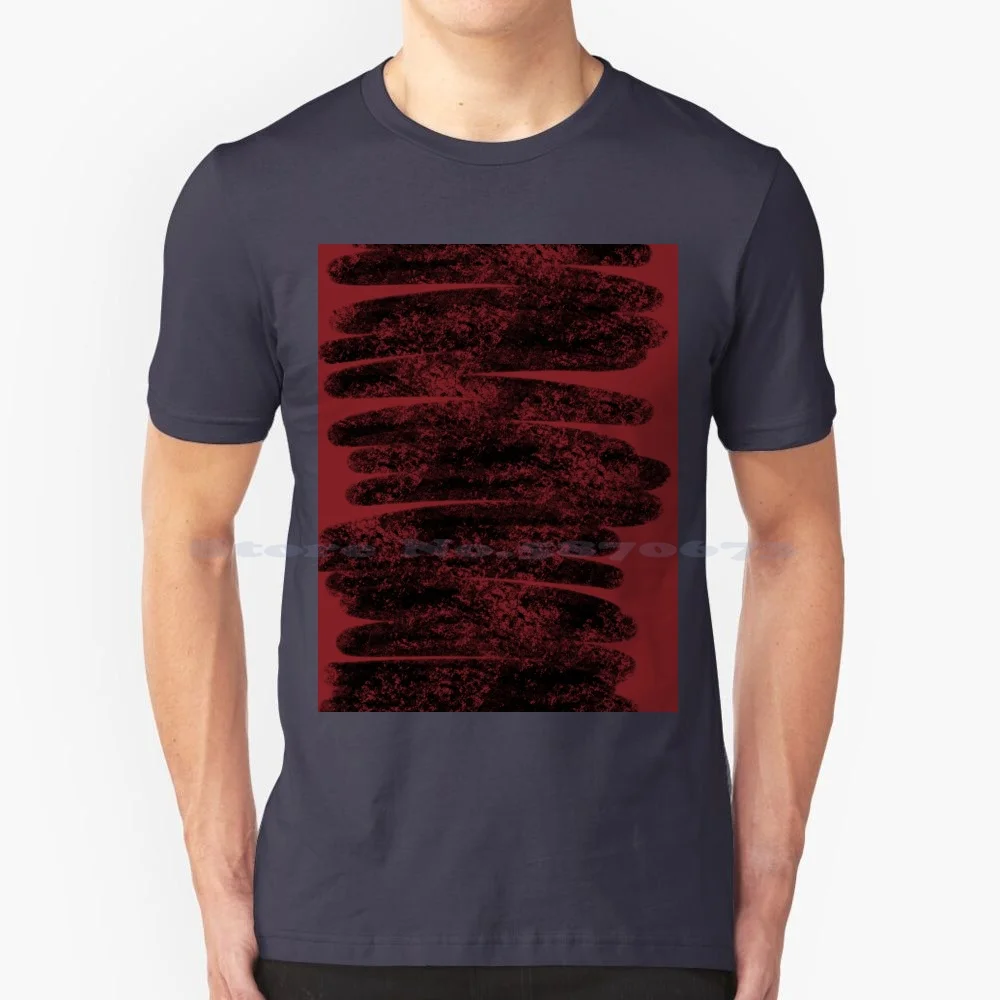 Red T Shirt 100% Cotton Tee Red Scribble Black