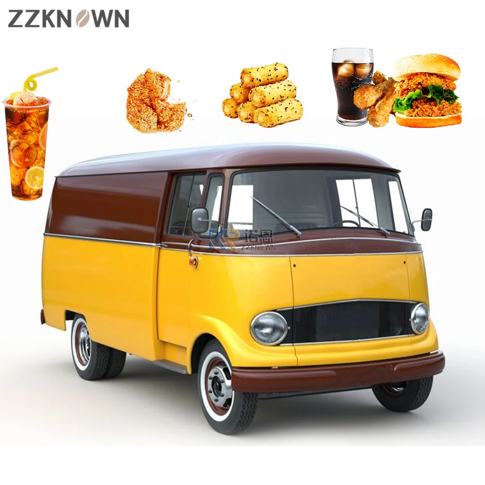 Street Fast Food Trucks Mobile Food Trailer for Sale Breakfast Snack Ice Cream Shop Kitchen Equipment