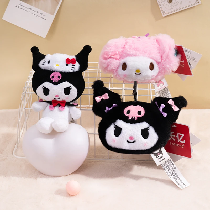 Sanrio Hello Kitty Kuromi Melody Cinnamoroll Plüschtier Puppe Schlüsselanhänger Rucksack Anhänger Cartoon & süßes Kinderspielzeug Geschenk