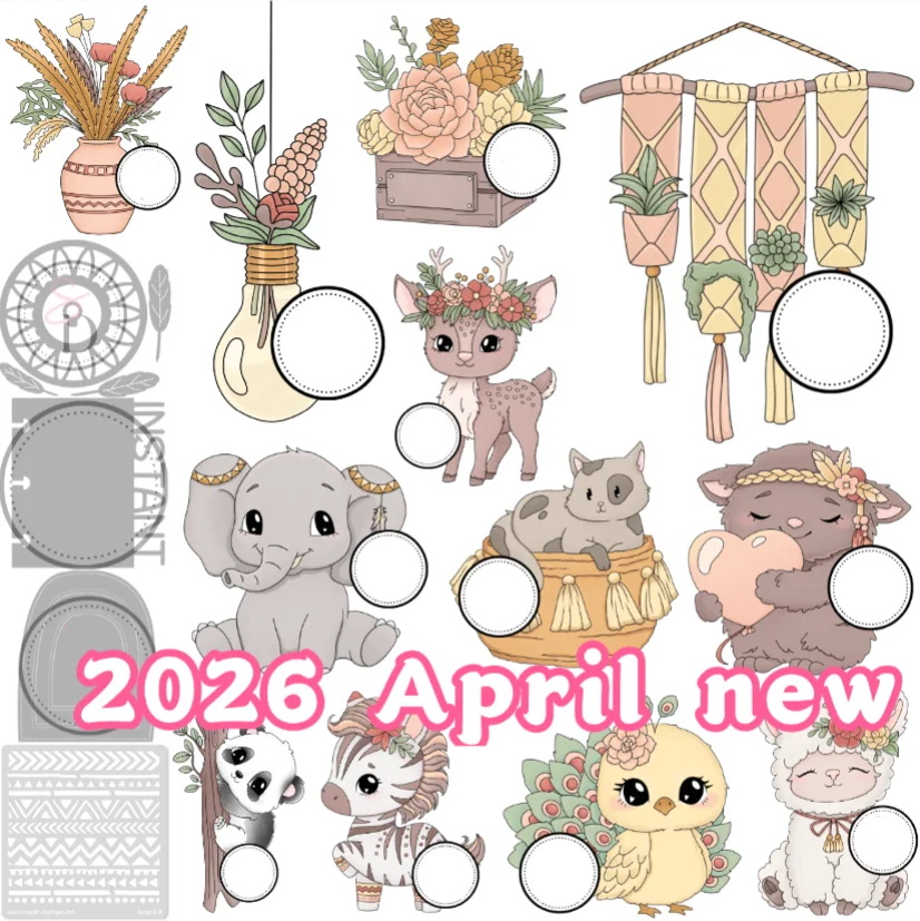 

2026 April new Cutting Dies & Stamps & Stencil Scrapbook Diary Decoration Stencil Embossing Template DIY Greeting Card Handmade