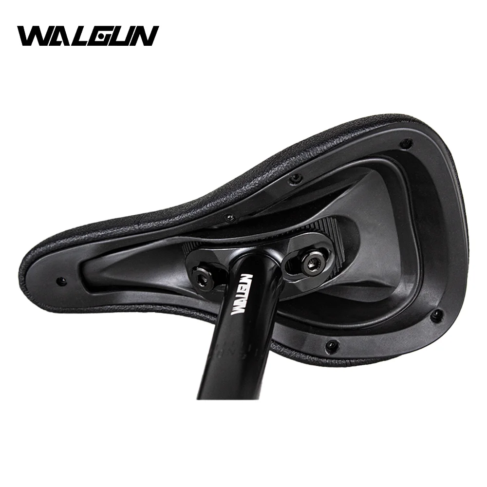 WALGUN BMX Sattel mit Pivotal-Sattelstütze für Dirt Jump, Cruiser, MTB, Leder-Freestyle-Rennsattel für BMX – Detail 5