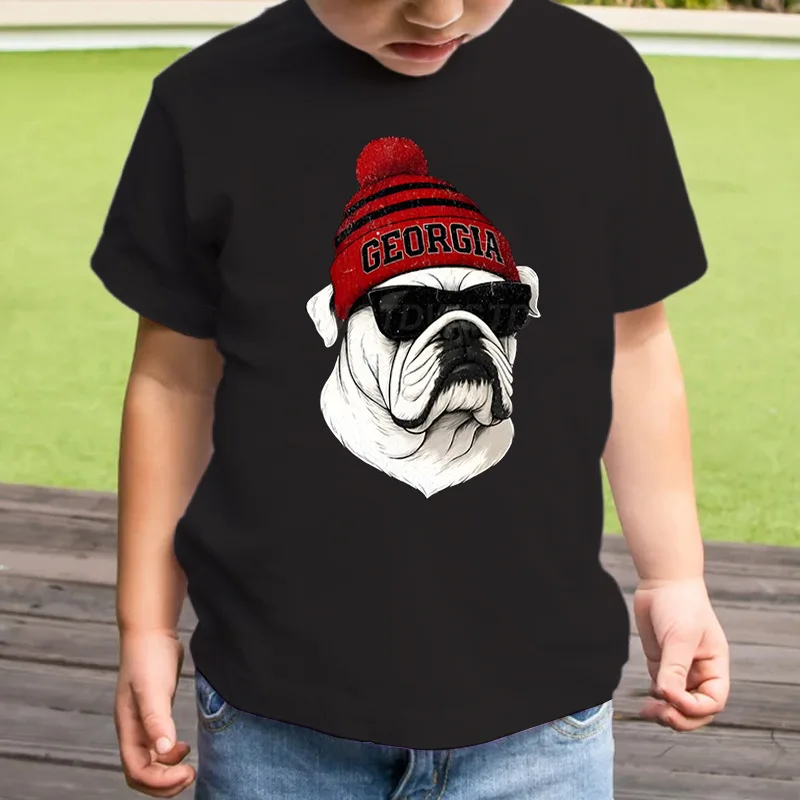 

Short-sleeved T-shirt for Boys and Girls, High Street Fashion Top, Casual and Fun Printed New Summer for Big Kids Kids Clothes