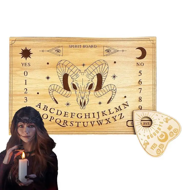 20cm Pendulum Board Wooden Ouija Planchette Message Talking Board With Pointer Decision Maker Board For Home Yoga Meditation