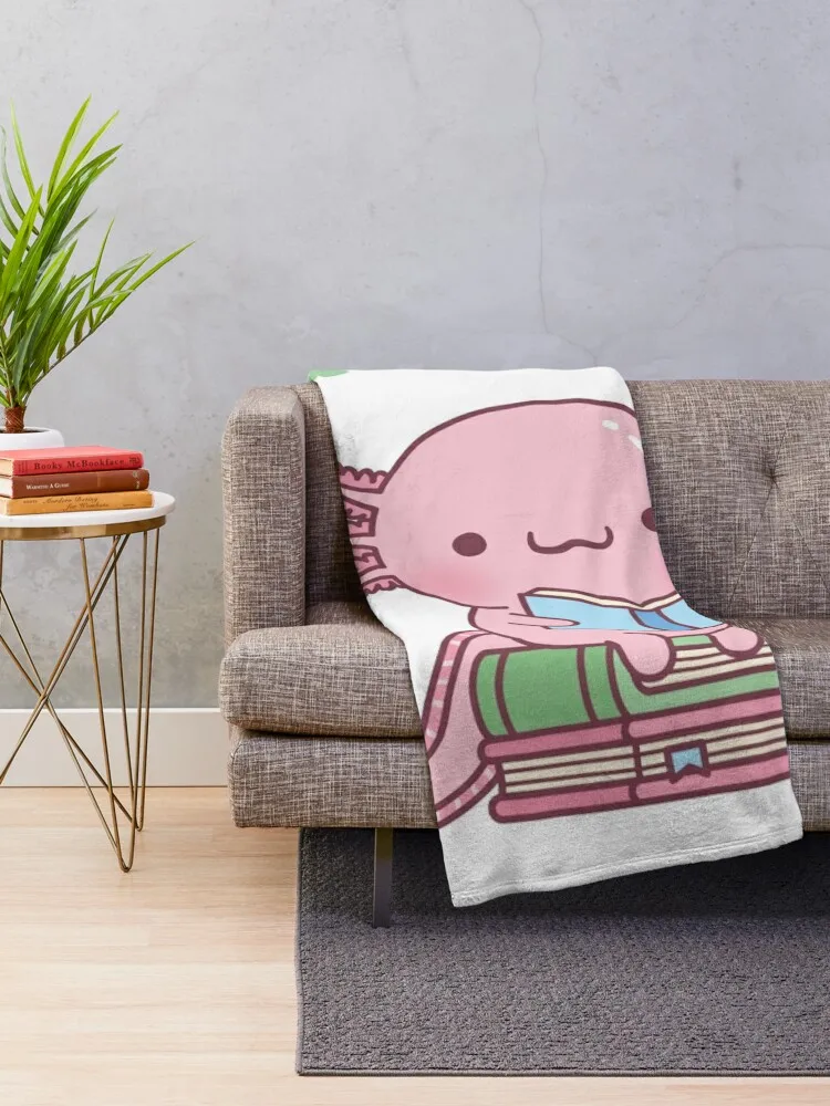 Cute Read A Lotl Like An Axolotl Book Lover Funny Throw Blanket warm winter Blankets For Bed Warm Blankets