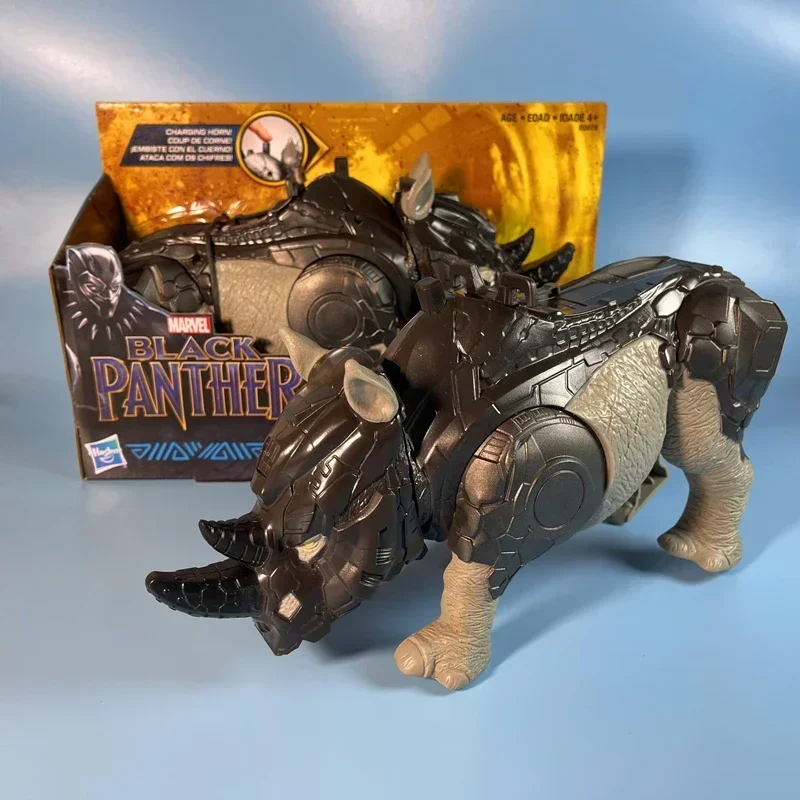 Marvel Black Panther Mechanical Rhinoceros Battle Desktop Model Ornamnets Cartoon Action Figure Home Decoration Birthday Gifts