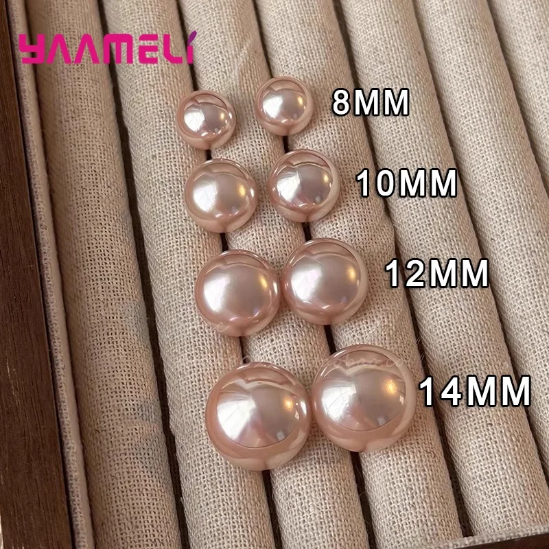 8/10/12/14 مللي متر أقراط اللؤلؤ الوردي للسيدات 100% الصلبة 925 فضة الذهب المغلفة الفاخرة عيد ميلاد الزفاف هدية مجوهرات #2
