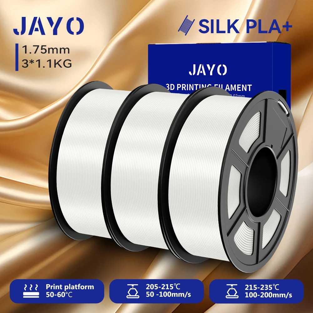 JAYO 3,3KG SILK PLA + Filament 1,75mm SILK PLA Plus Filament Glatte, seidig glänzende Oberfläche 3D-Filament geeignet für FDM-Drucker