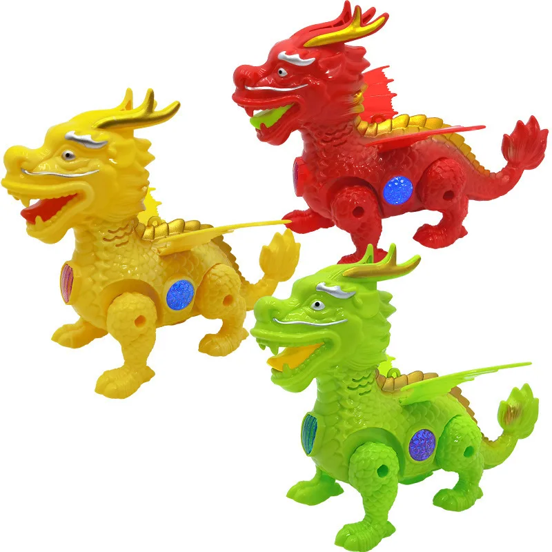 

Children's Electric Toys Year Of The Dragon Toys Fun Pull-wire Swing Walking Auspicious Dragon Toys With Lights Music Toys