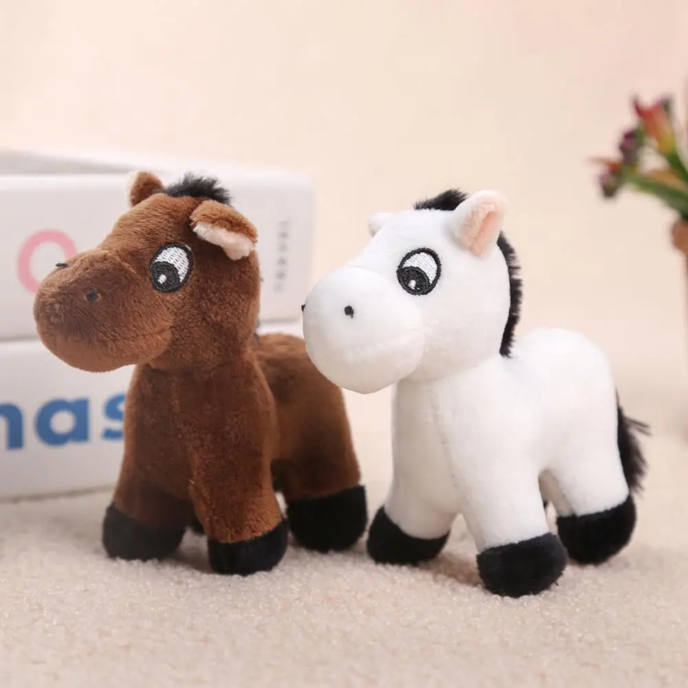 

Horse Pendant Keychain Adorable Cartoon Plush Horse Keychain Set Miniature Stuffed Bag Pendant Stress Girls for Children
