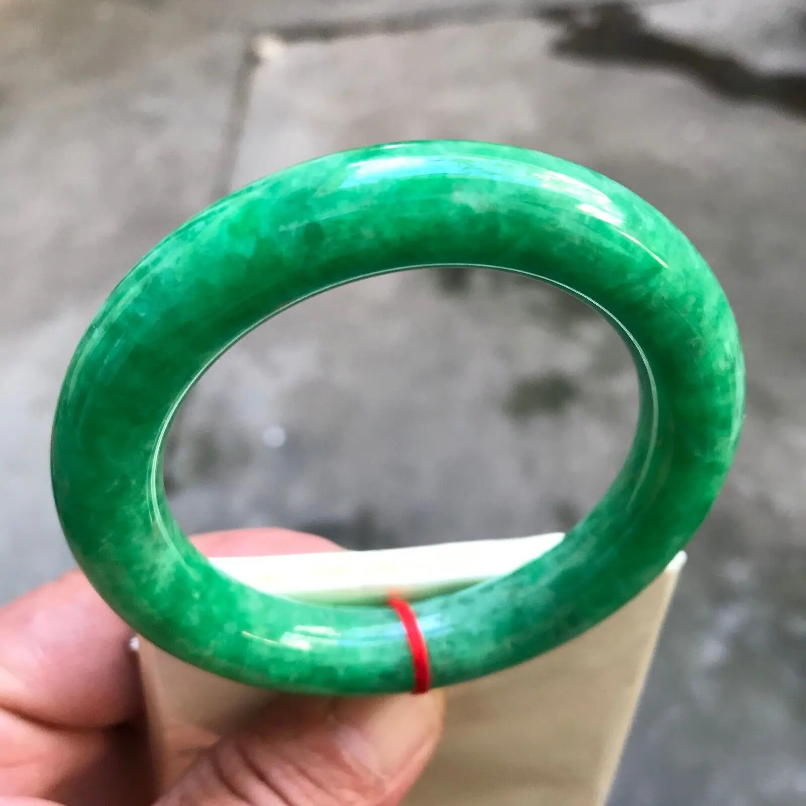 55MM Burma Natural Ice Green Jadeite Jade Bracelet Emerald Jade Bracelets