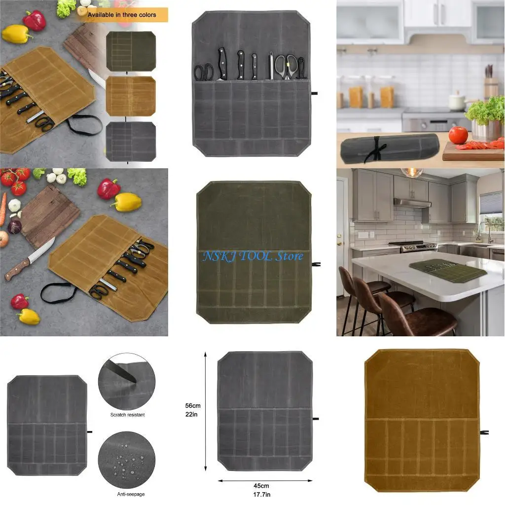 

L8RC Strong Durable Waterproof Knife Storage Bag Precise Fine Thread 7 Knife Slots