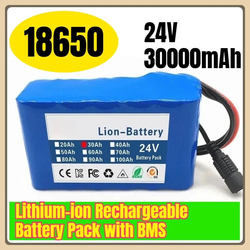 

6S2P 24V 30000mAh 18650 Lithium-ion Rechargeable Battery Pack with BMS